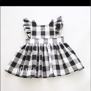 Buffalo plaid pinafore dress